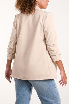 Ruched Sleeve Blazer