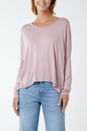 Basic Long Sleeve High Low Top