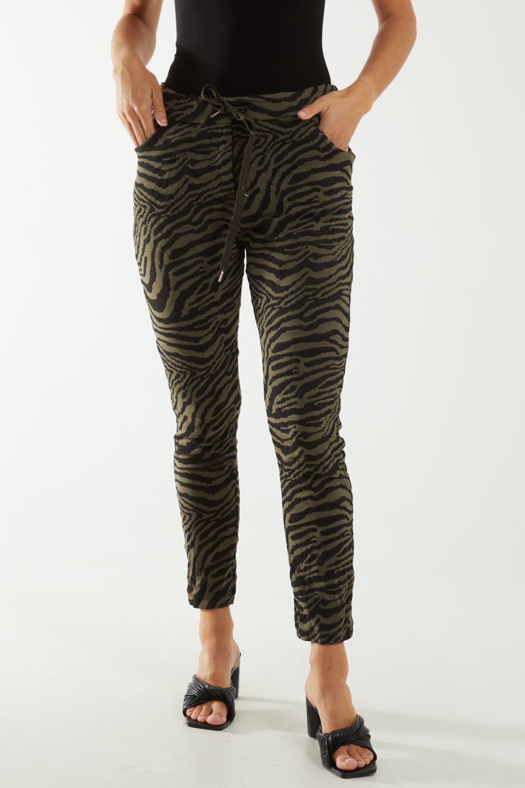 Zebra Print Elasticated Trousers