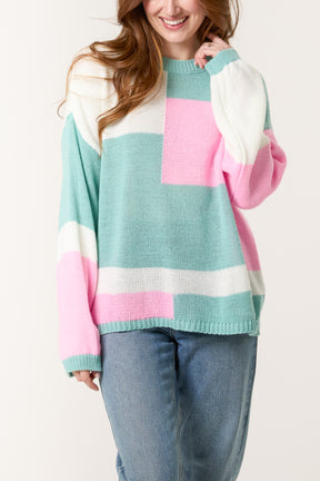 Colour Block Knit Jumper