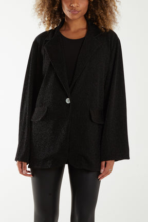 Double Pockets Shimmer Blazer