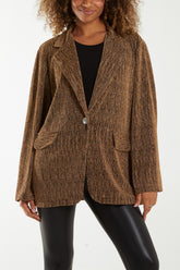 Double Pockets Shimmer Blazer