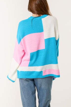 Colour Block Knit Jumper