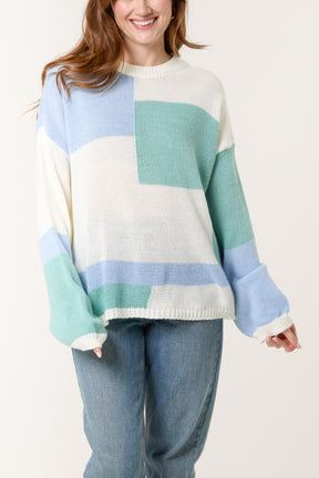 Colour Block Knit Jumper