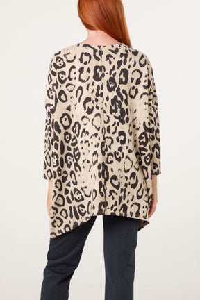 Side Zipper Detailed Leopard Blouse