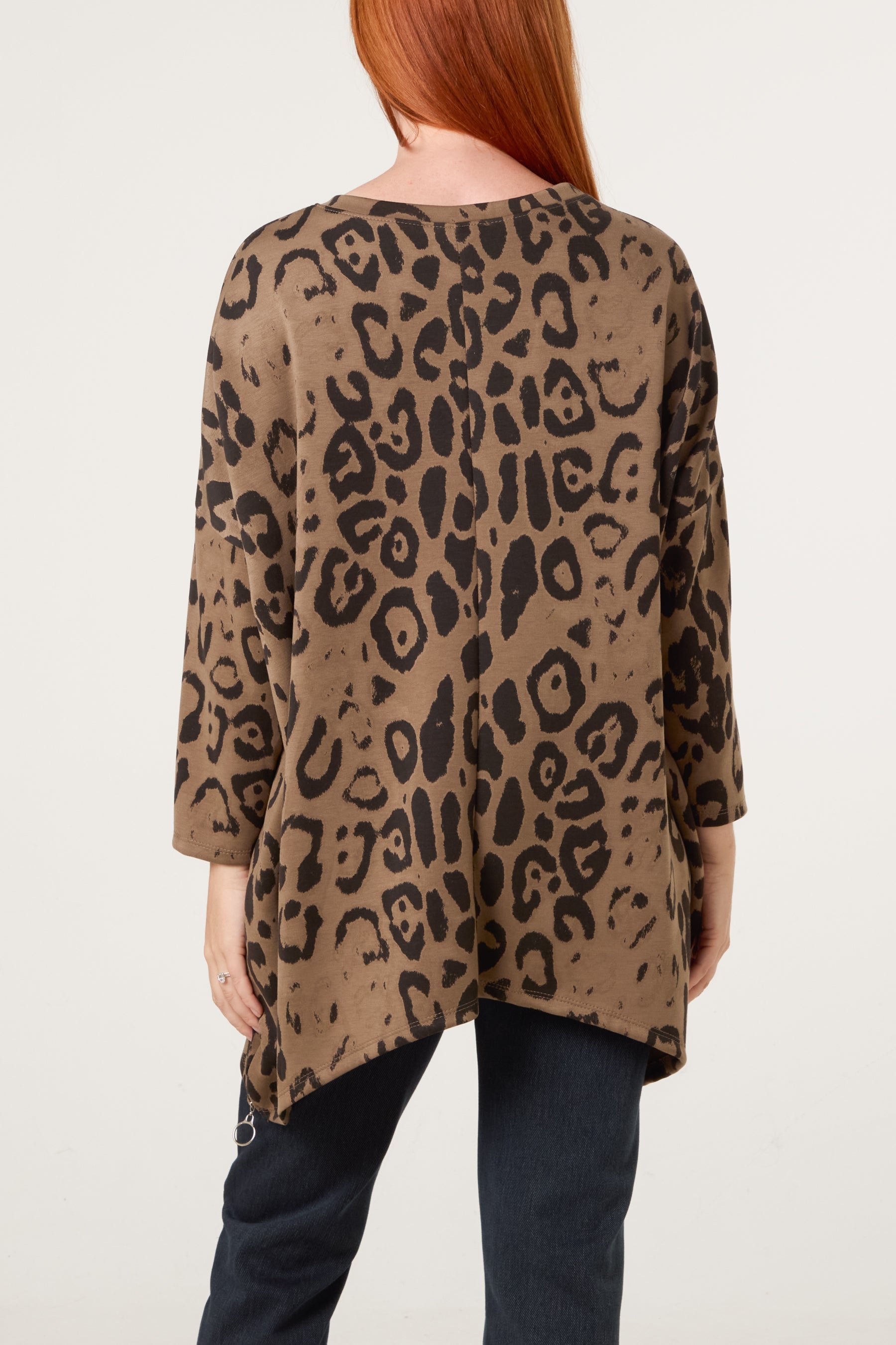 Side Zipper Detailed Leopard Blouse