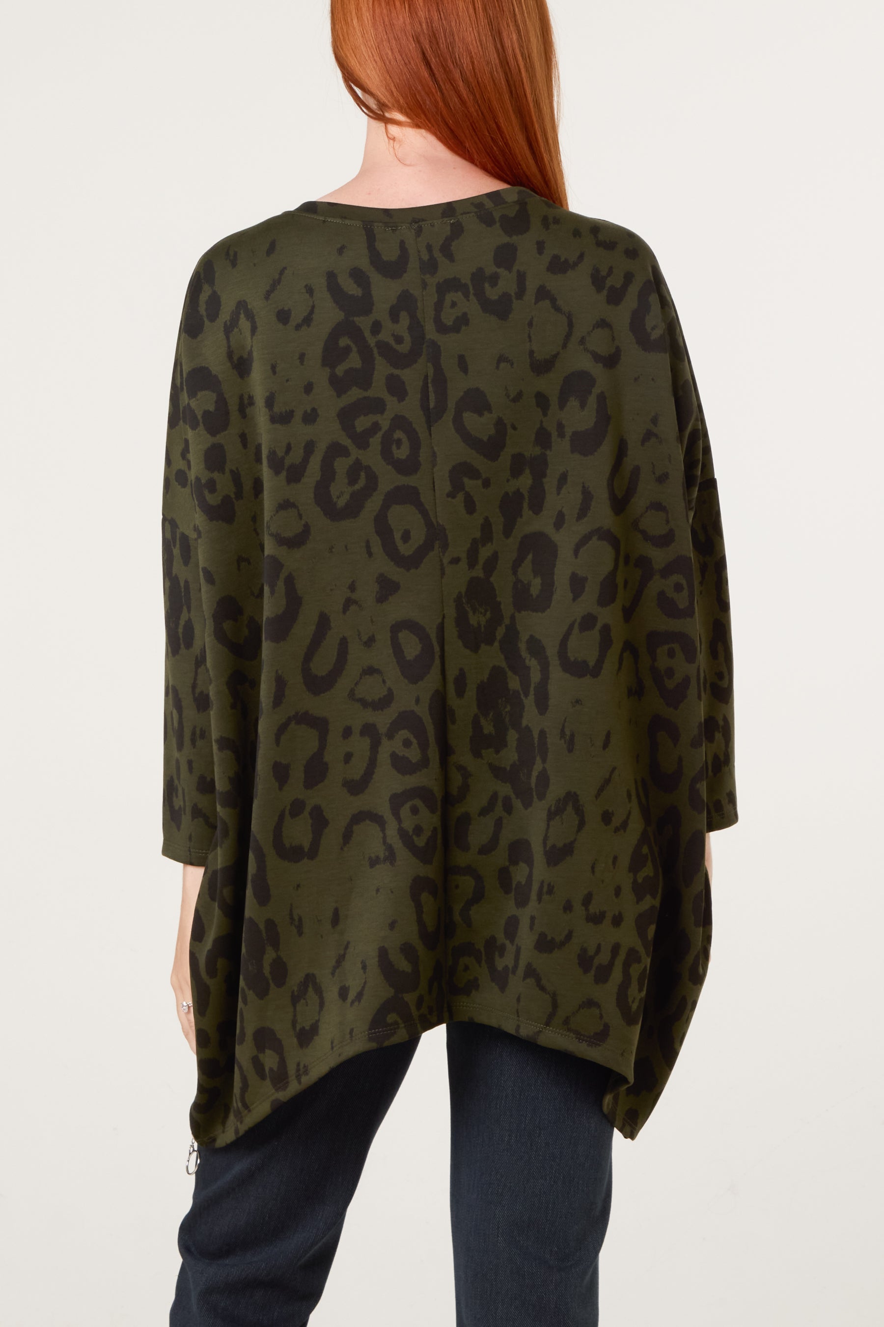 Side Zipper Detailed Leopard Blouse