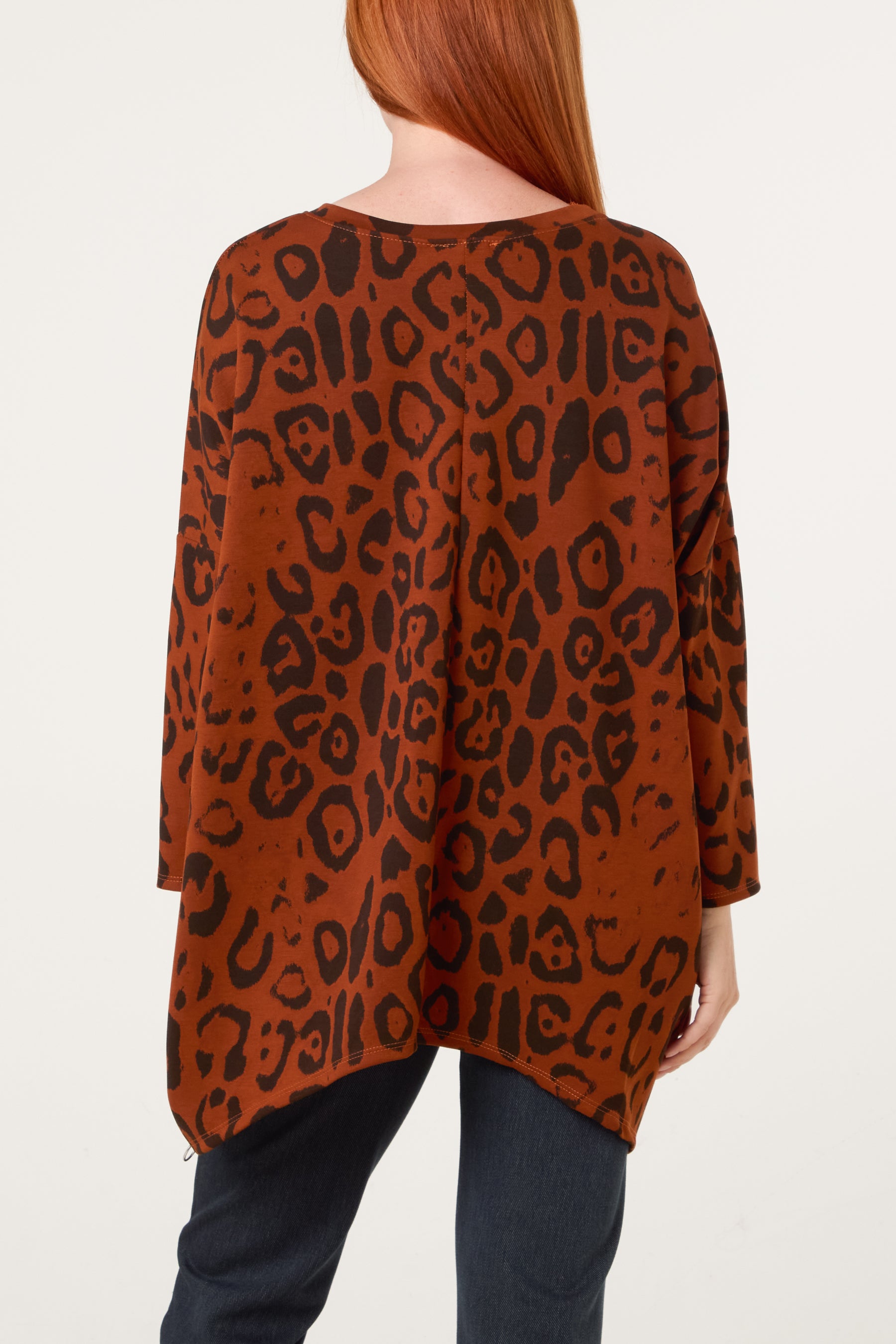 Side Zipper Detailed Leopard Blouse