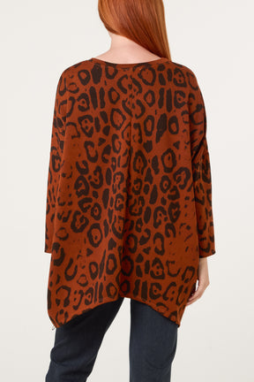 Side Zipper Detailed Leopard Blouse