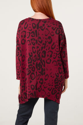 Side Zipper Detailed Leopard Blouse