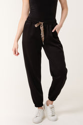 Leopard Bow Cuffed Joggers