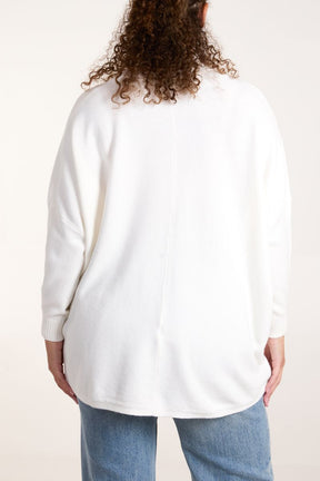 Round Neck Pocket Seam Jumper