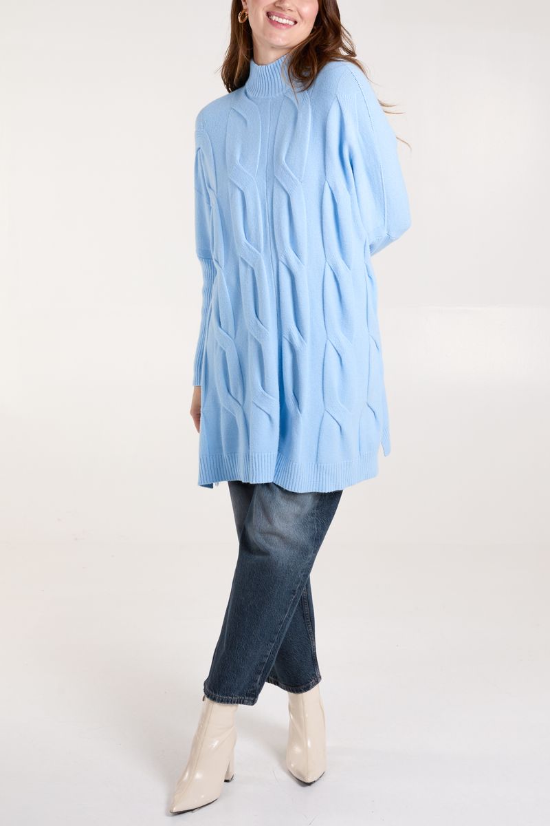 Stand Neck Cable Batwing Jumper