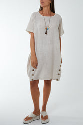 Dress with Necklace and Button Detail
