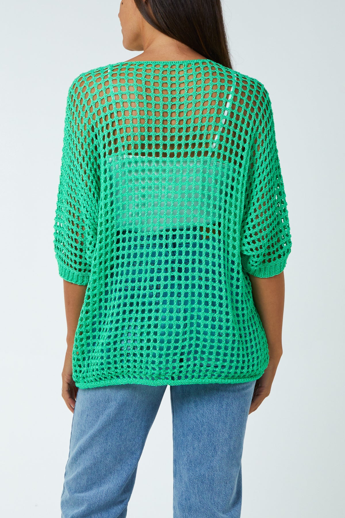 Round Neck Short Sleeve Crochet Top