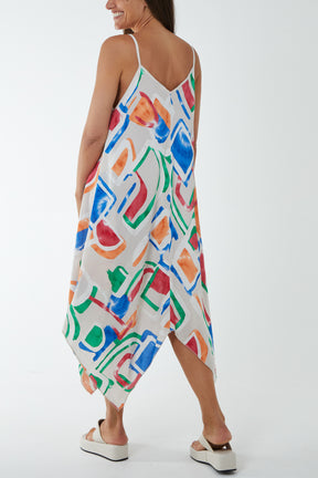 Cami Asymmetric Pebble Print Dress