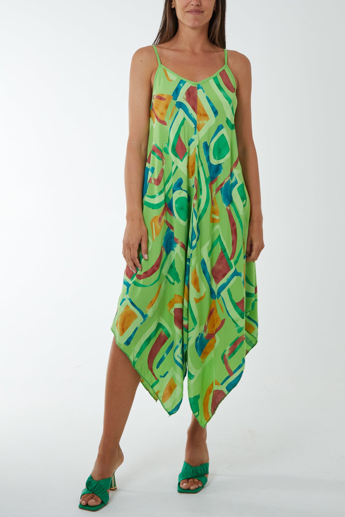 Cami Asymmetric Pebble Print Dress