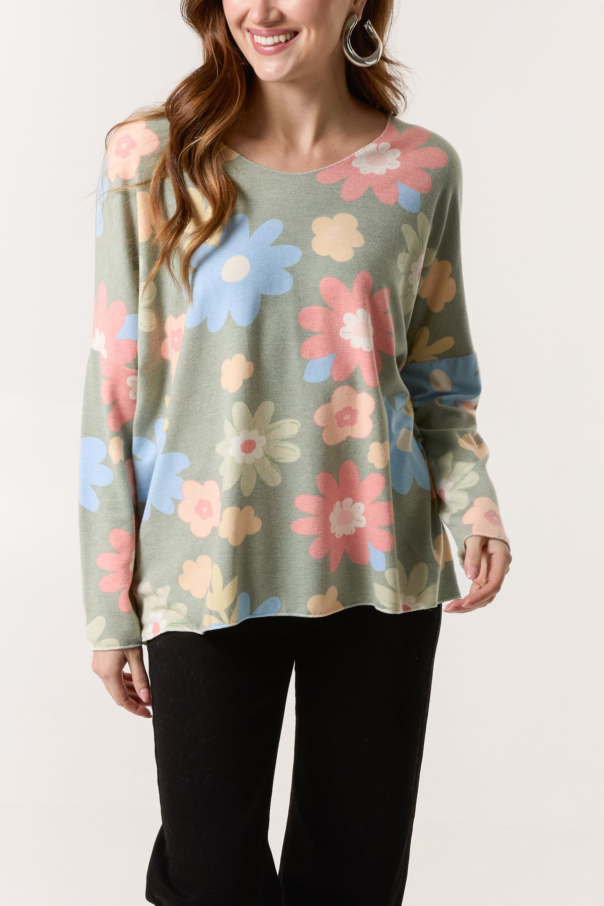 Bright Flower Print Jumper