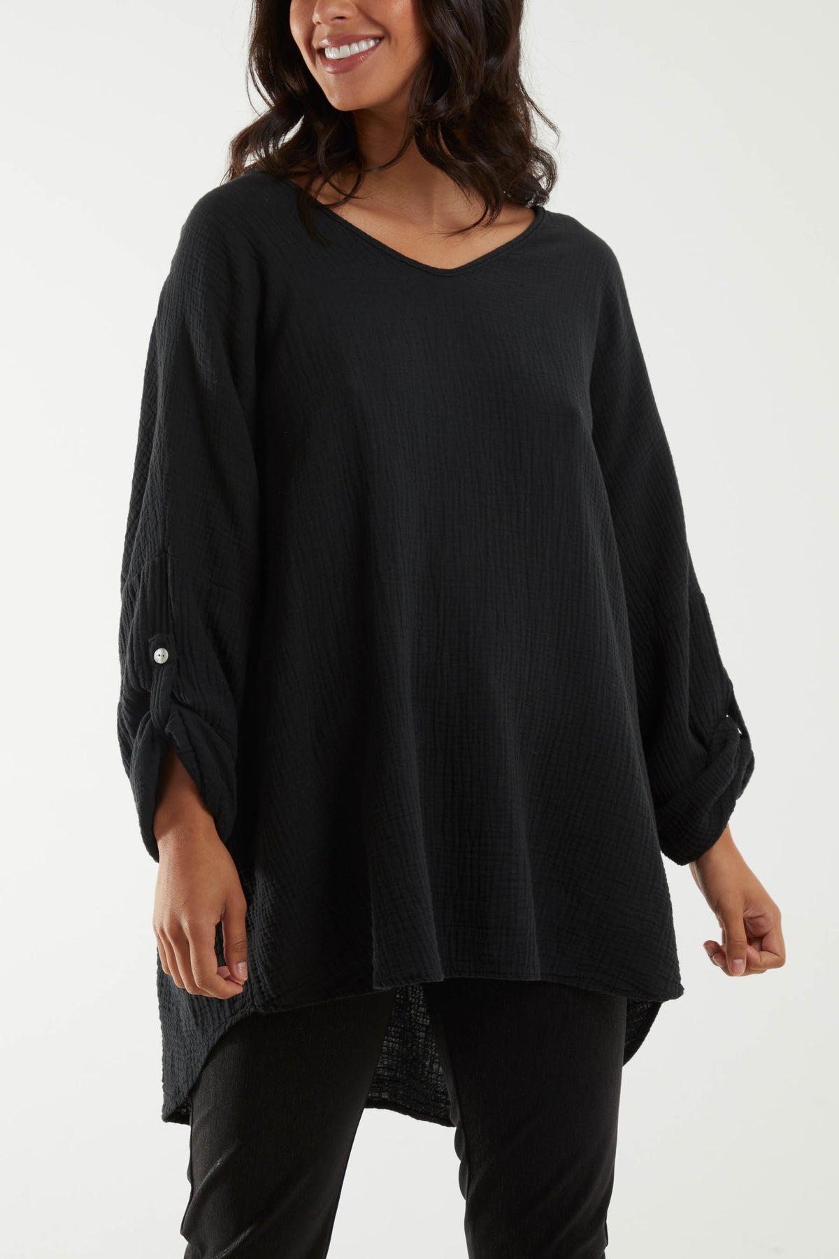 Oversized Cheesecloth Sequin "Love" Blouse