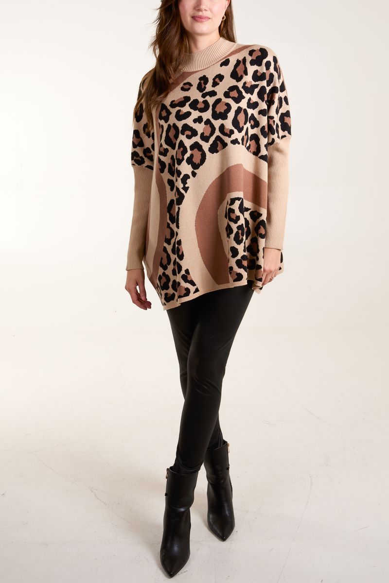 Spliced Animal Relaxed Batwing Jumper