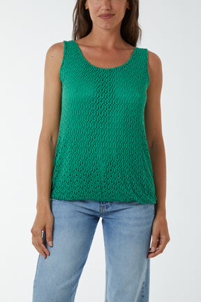 Sleeveless Lace Crochet Vest Top