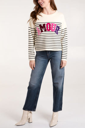 'Amour' Sailor Stripe Jumper