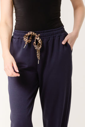 Leopard Bow Cuffed Joggers