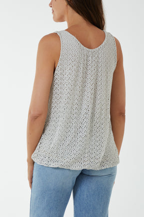 Sleeveless Lace Crochet Vest Top