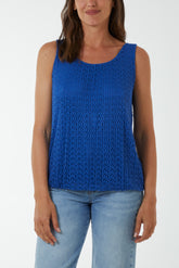 Sleeveless Lace Crochet Vest Top