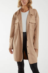 Two Pocket Utility Suede Shacket