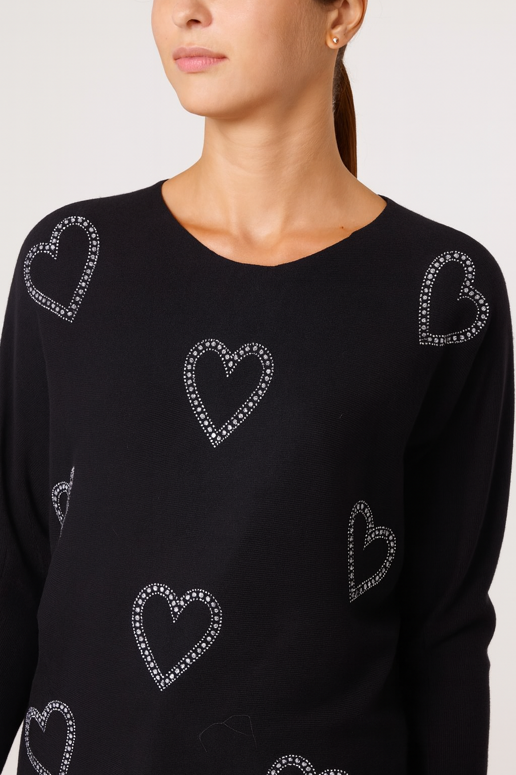 Sequin Heart Fine Knit Jumper