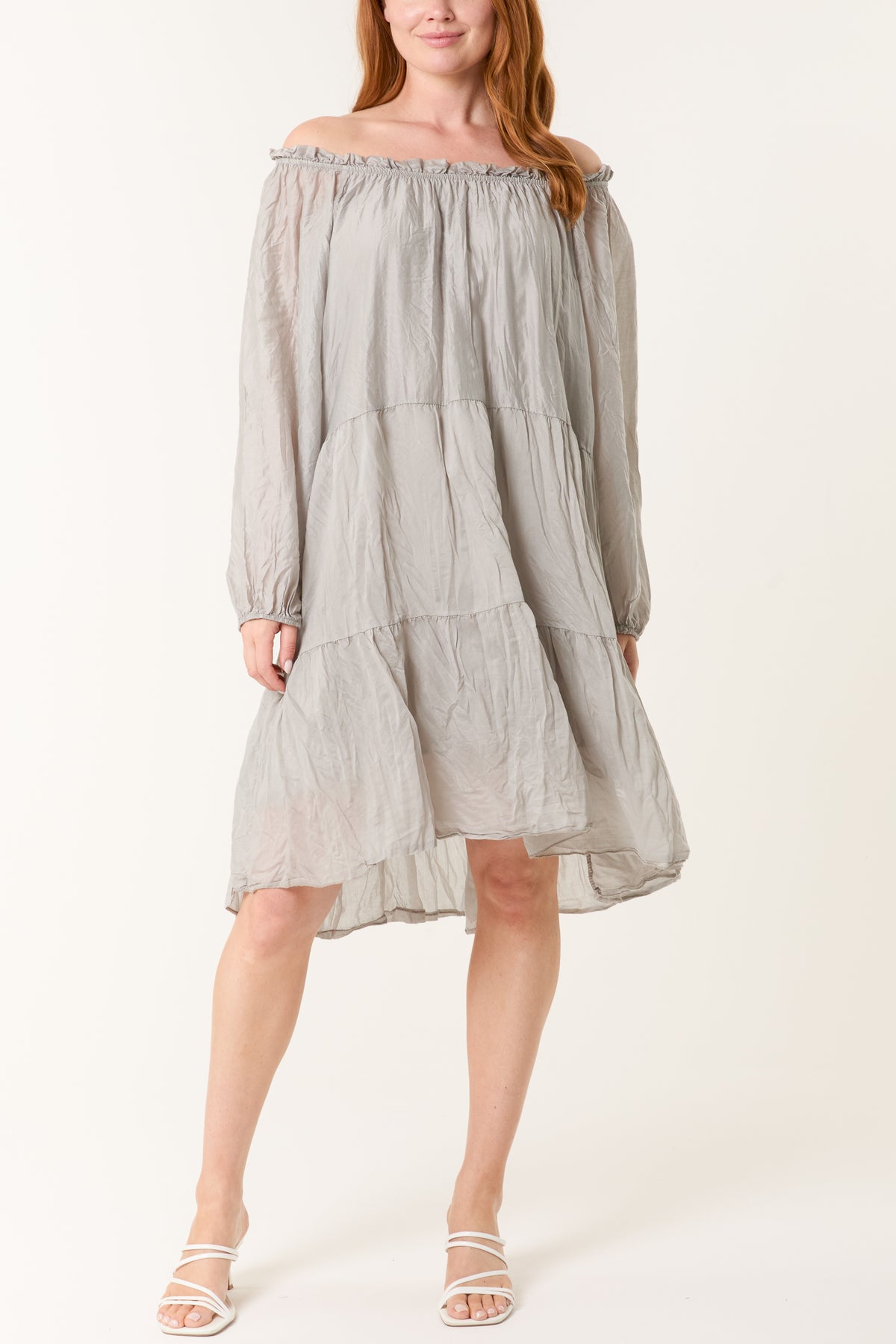 Bardot Lightweight Crinkle Tiered Dress