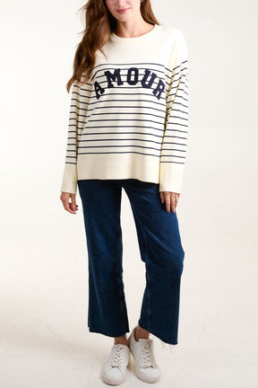 'Amour' Sailor Stripe Jumper