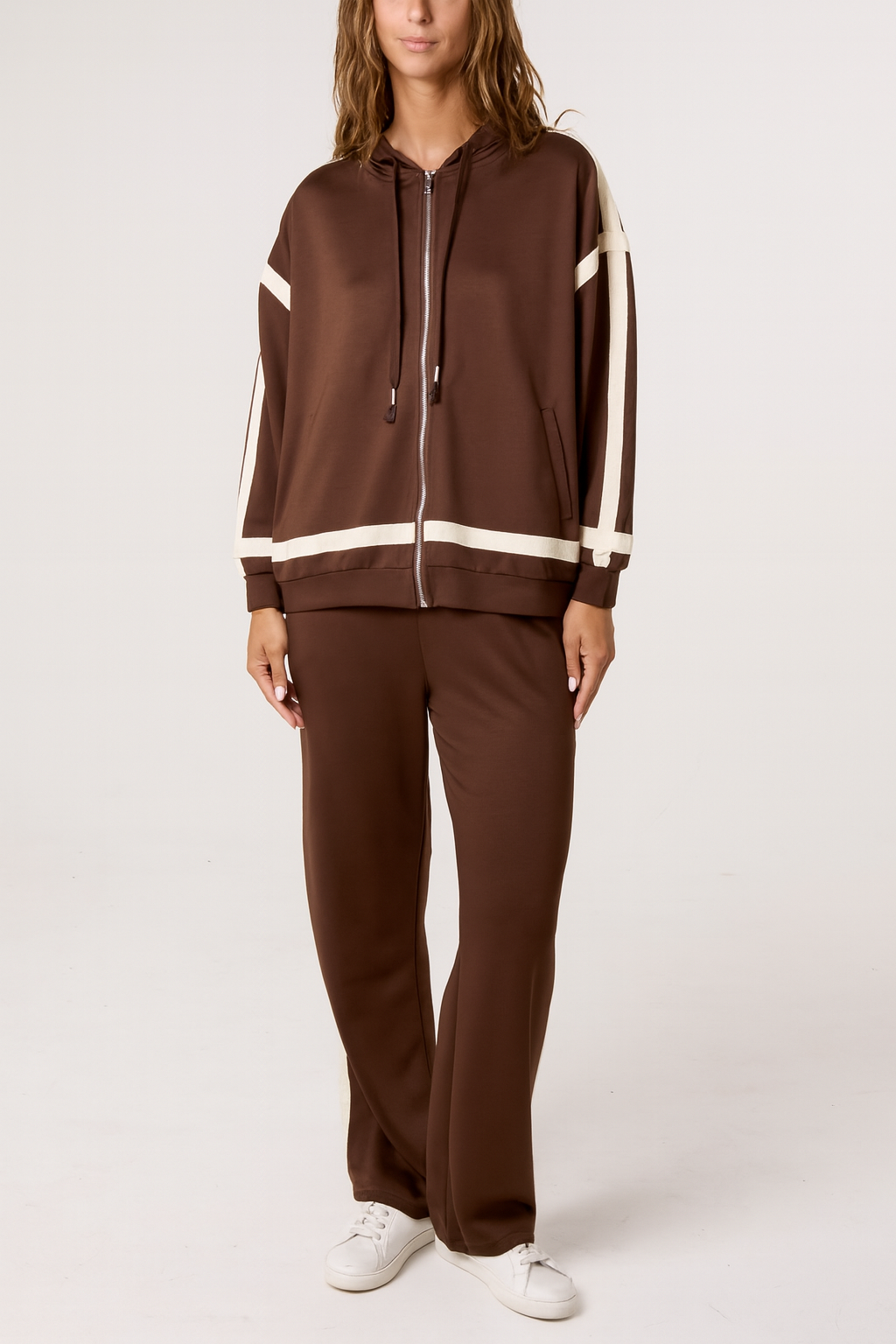 Contrast Stripe Hoodie & Jogger Set