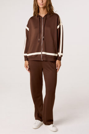 Contrast Stripe Hoodie & Jogger Set