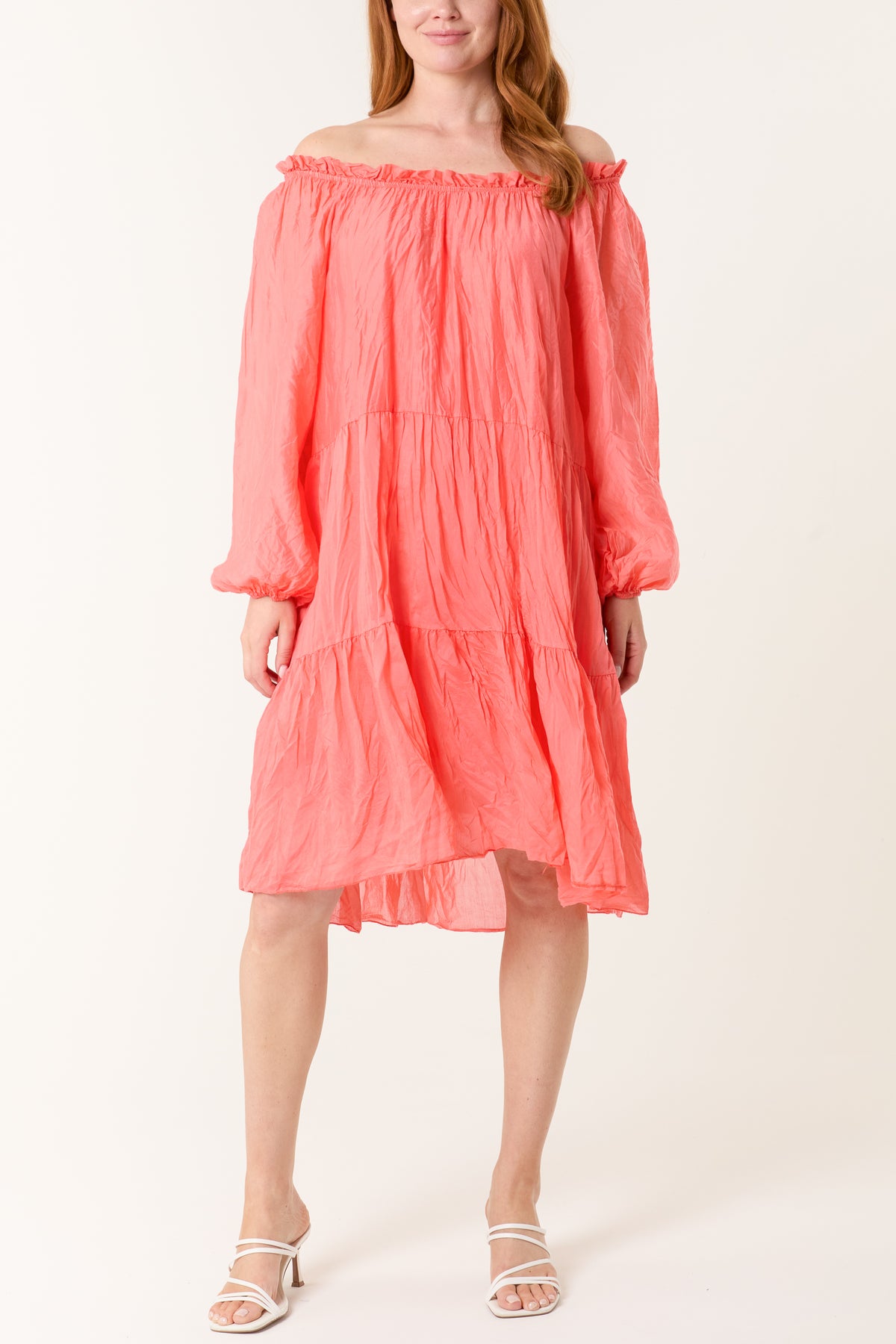 Bardot Lightweight Crinkle Tiered Dress
