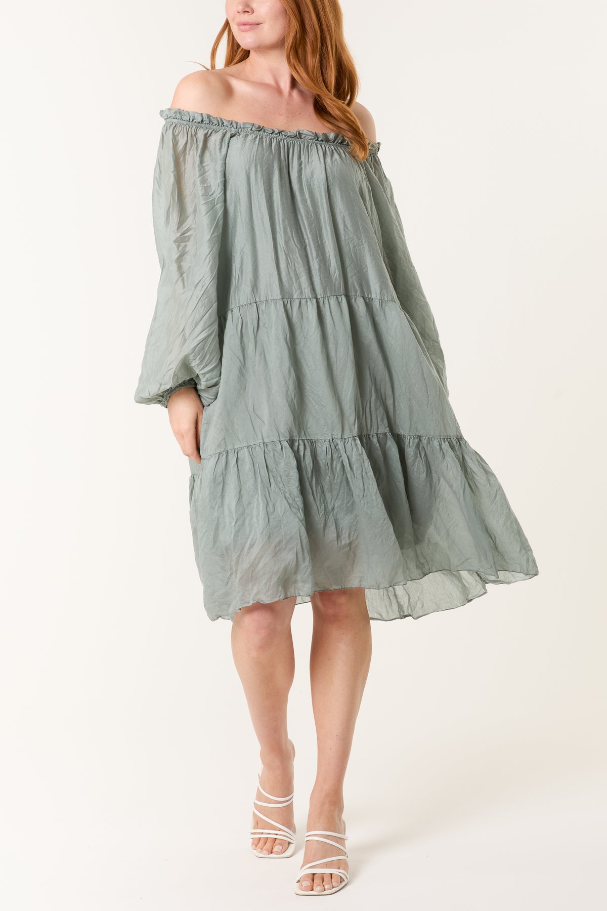 Bardot Lightweight Crinkle Tiered Dress