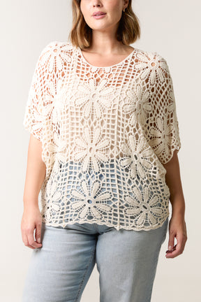 Daisy Designed Crochet Batwing Top