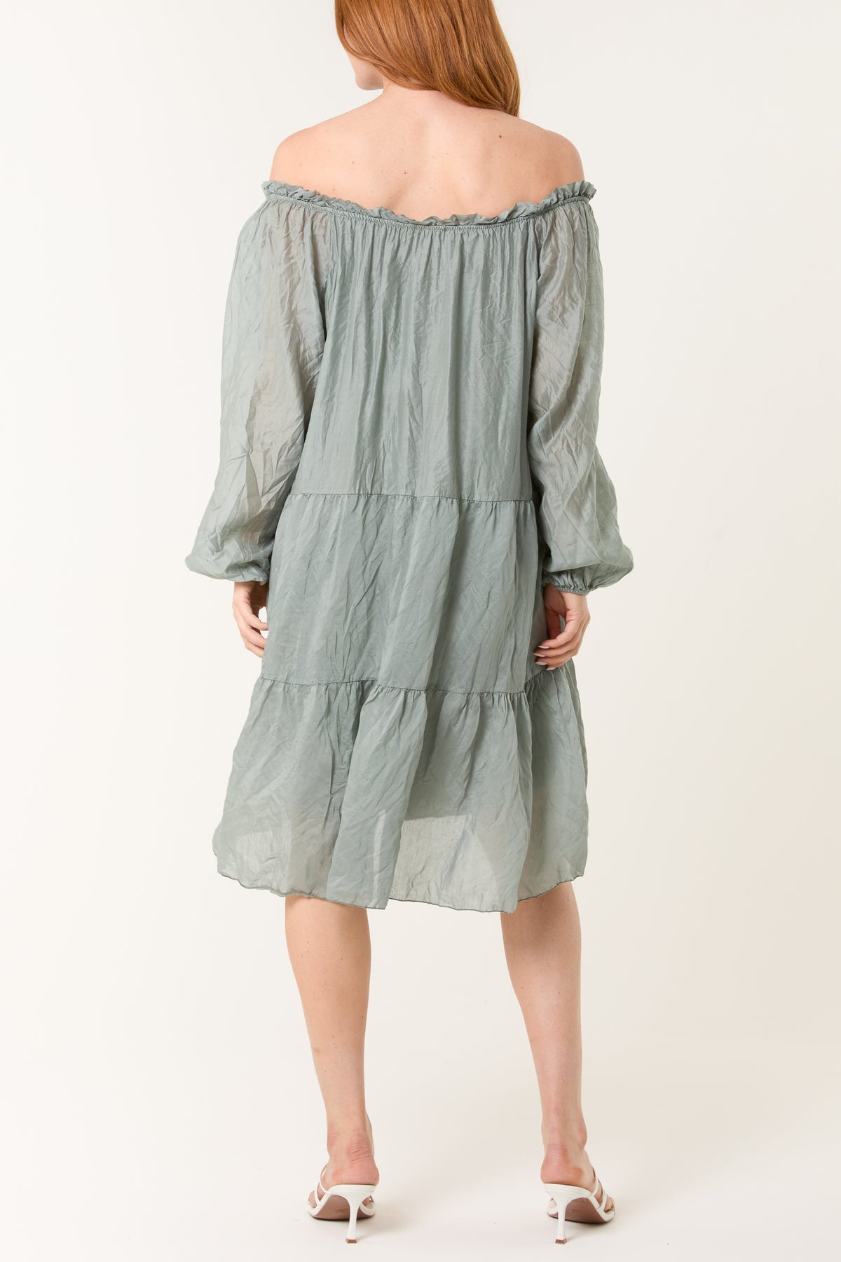 Bardot Lightweight Crinkle Tiered Dress