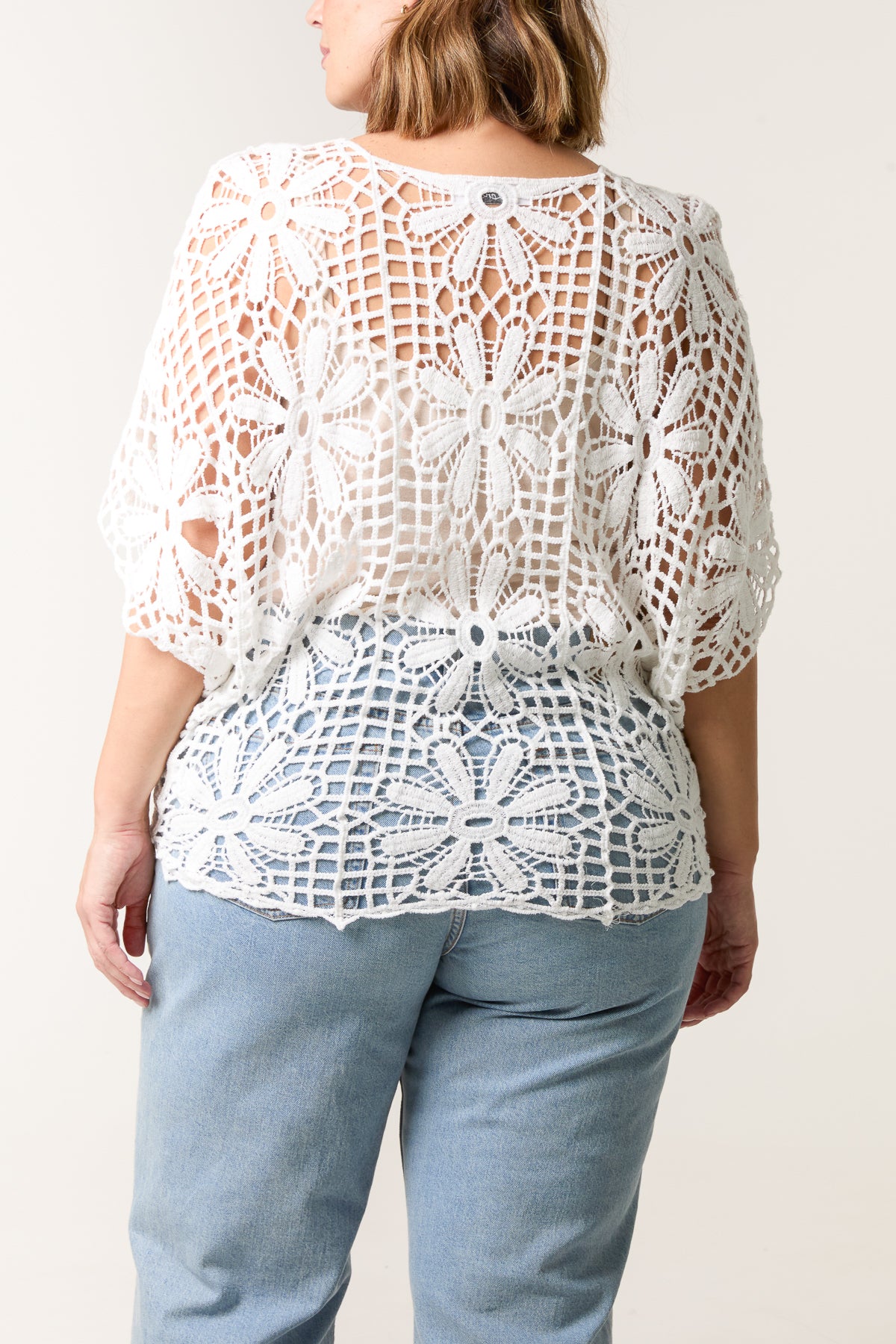 Daisy Designed Crochet Batwing Top