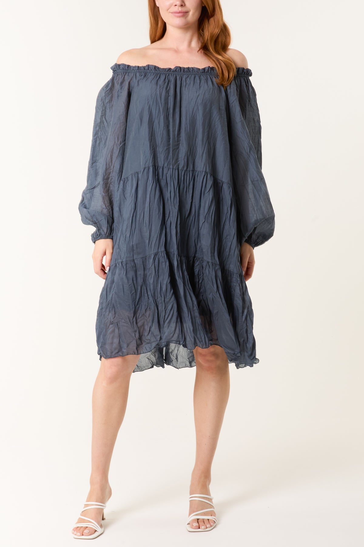 Bardot Lightweight Crinkle Tiered Dress