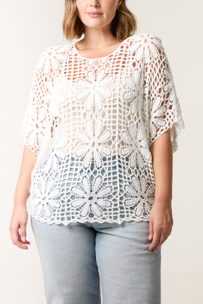 Daisy Designed Crochet Batwing Top