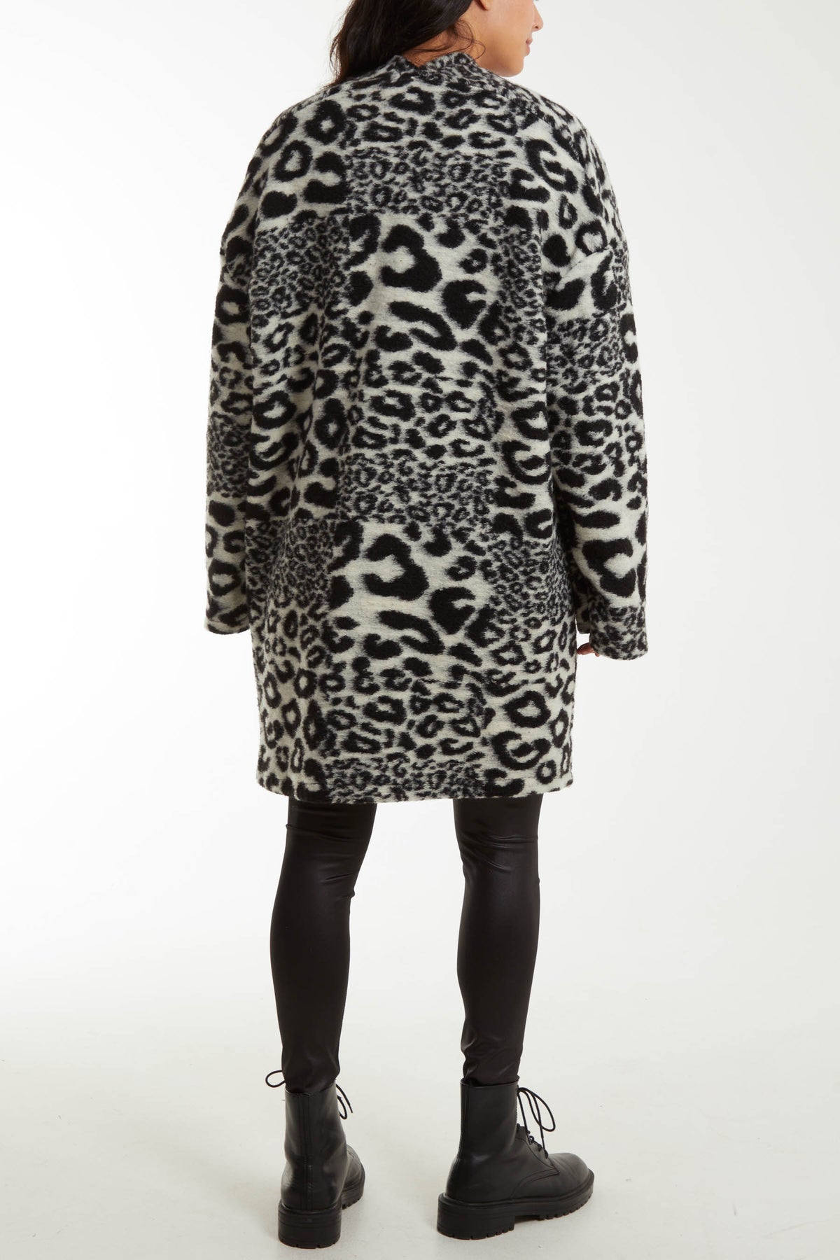 Leopard Wool Blend Coat