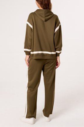 Contrast Stripe Hoodie & Jogger Set