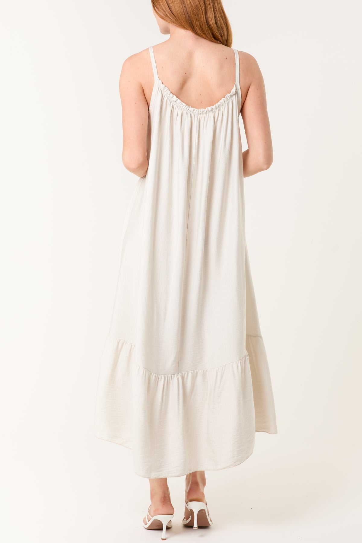Cami Strap Tiered Midi Dress