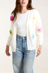 Multi-Coloured Flower Knit Cardigan