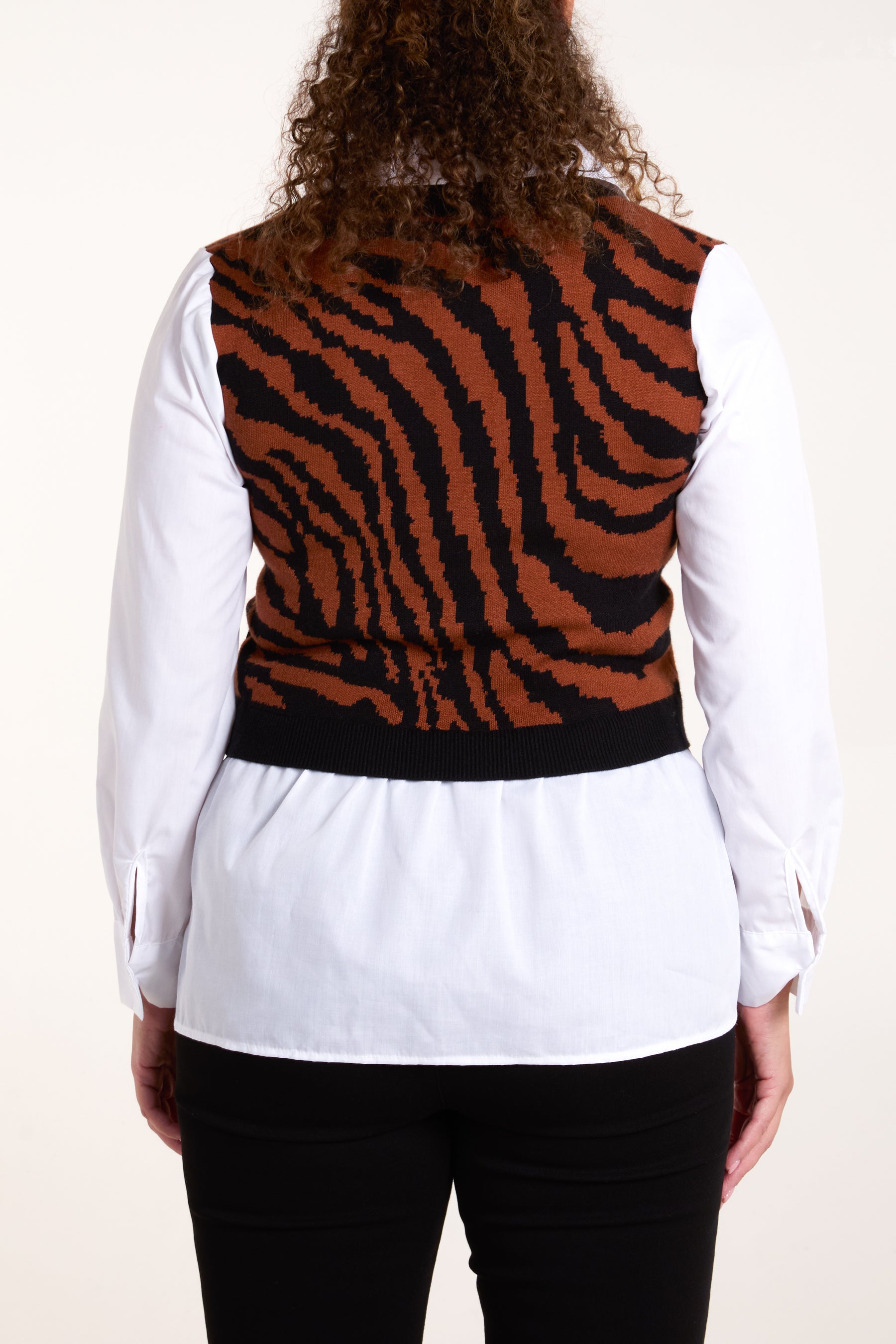 Tiger Print Vest with Shirt