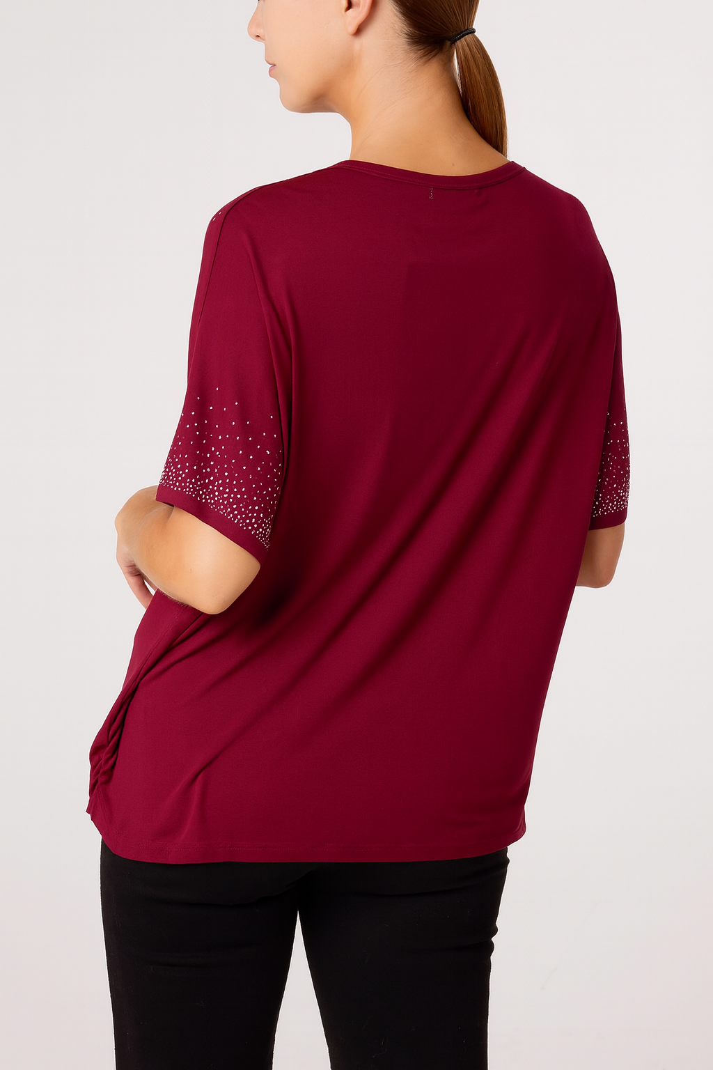 Diamante Embellished Round Neck Top