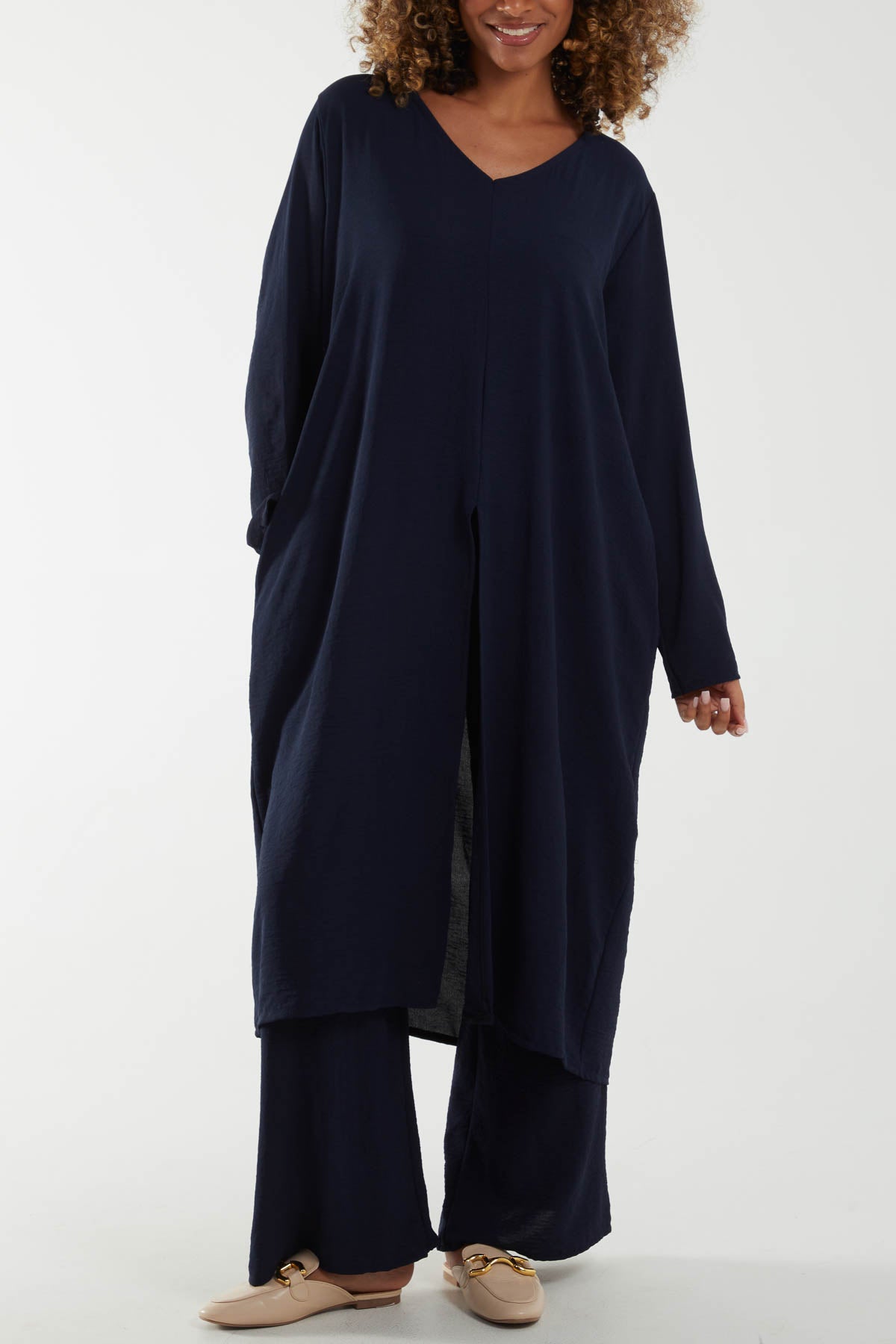 Long Sleeve Dress and Trousers Co-Ord Se
