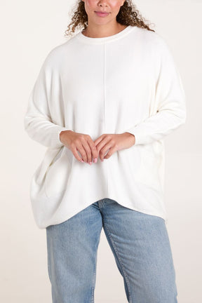 Round Neck Pocket Seam Jumper